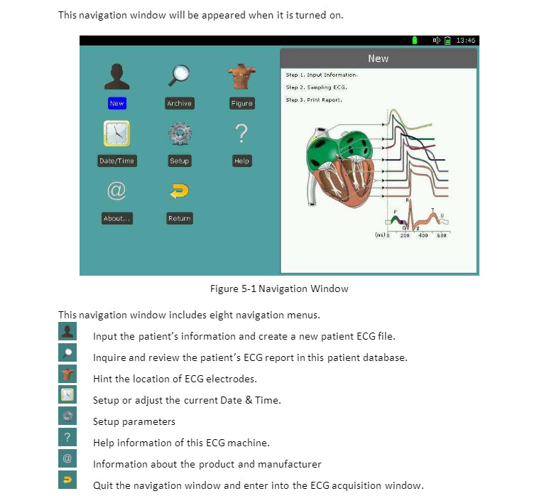 12 Channels Digital ECG Machine High Resolusion With Limb Electrodes Touch Screen