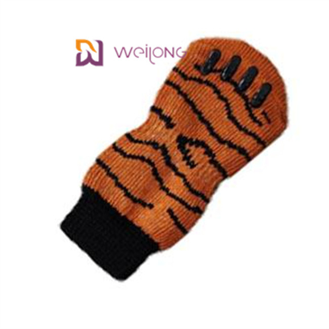 Cotton Spandex Non Slip Dog Socks Imitation Of Tiger Stripes for dogs paws