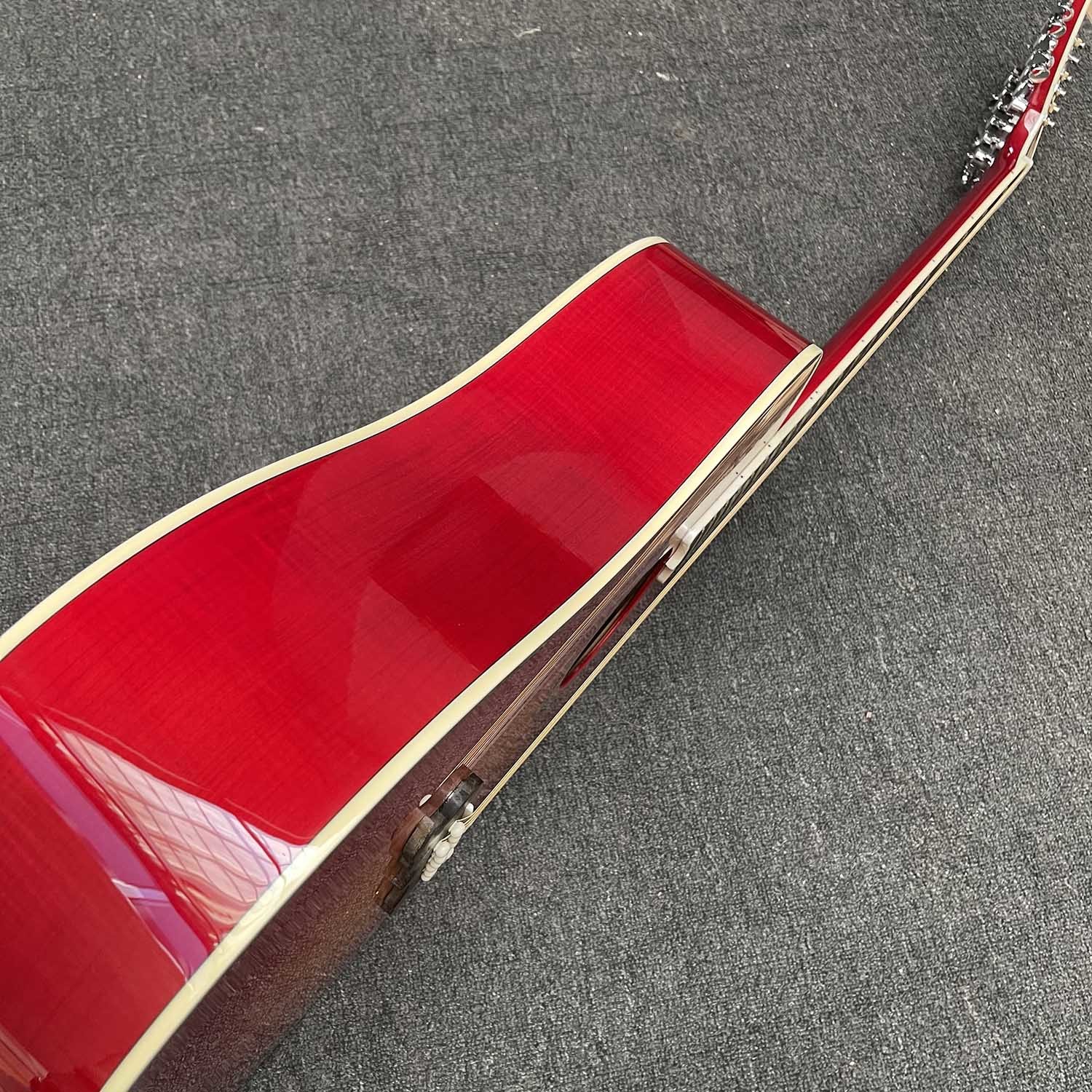 Custom 12 strings 41 inch Flamed Maple Neck Doves Dreadnought Acoustic Guitar Deluxe Version Customized Headstock