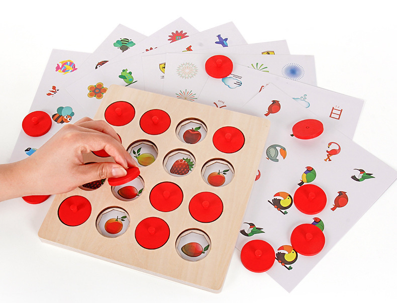 Montessori 3D Unisex Memory Match Puzzle Game Chess Toy