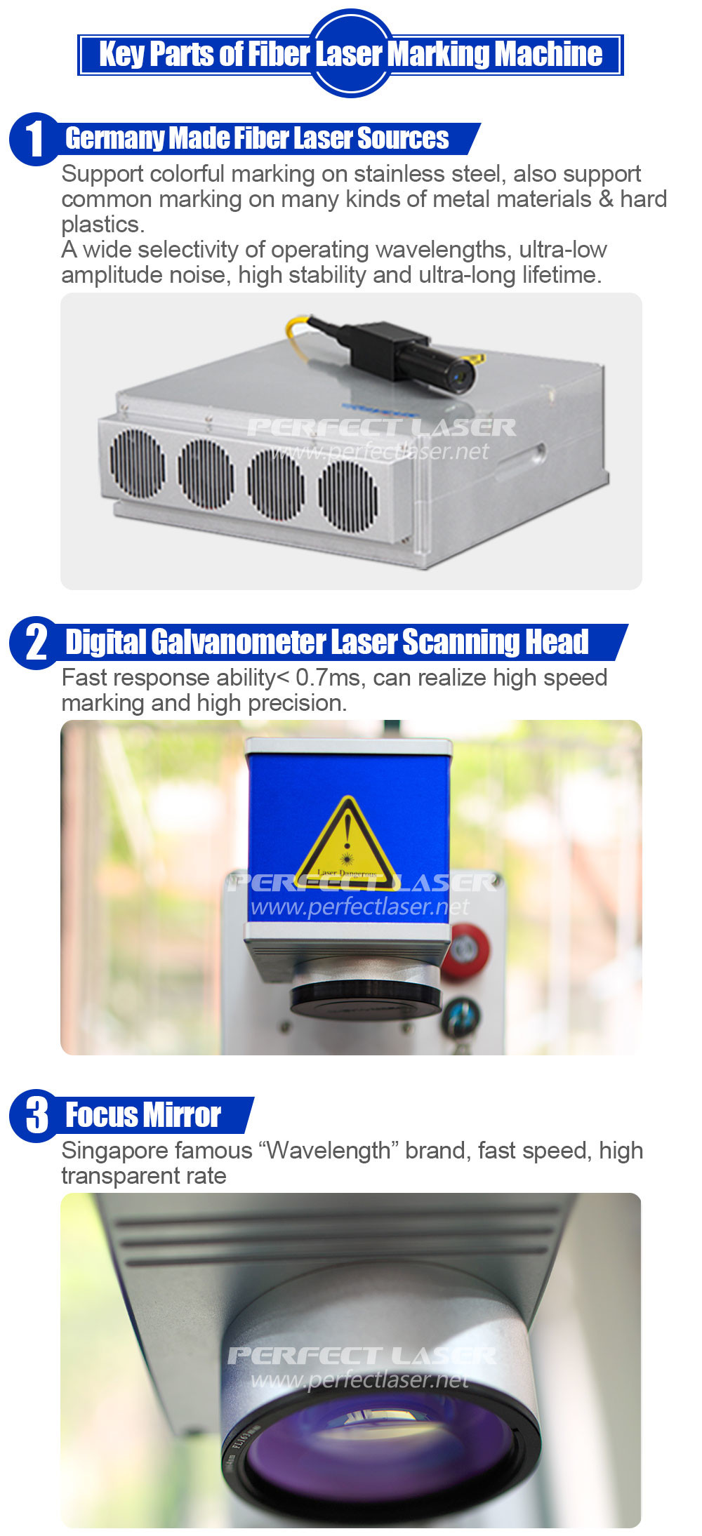 20W 30W 50W Color Laser Marking Machine For Metal