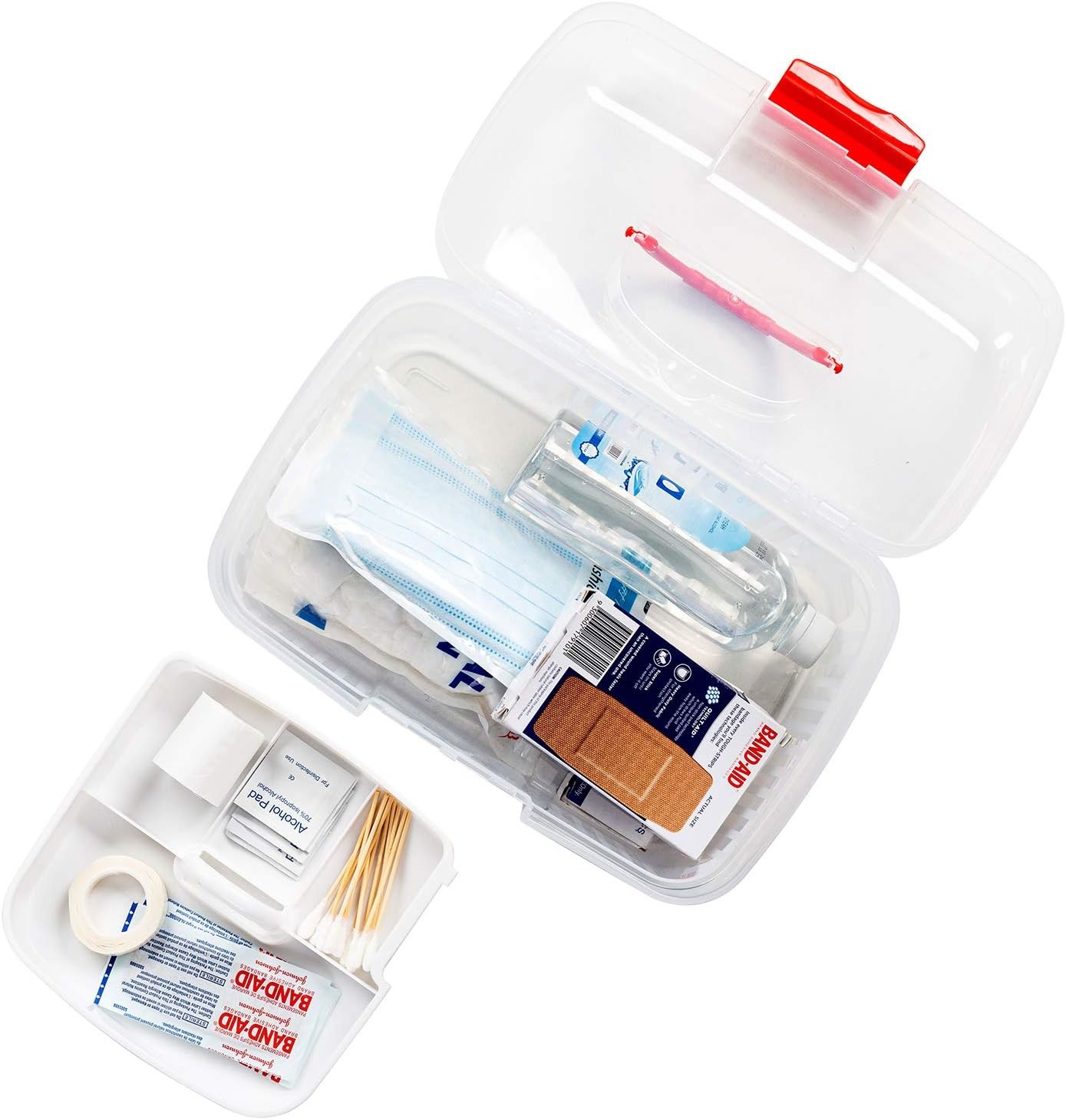 Clear First Aid Kit Container, Travel Medicine Storage Box With Tray First Aid Kit Container, Clear Organizer Box