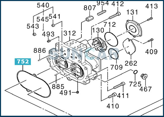 0820439 Rubber Gasket Seal Hitachi Parts Suit For ZX450 ZX450-3