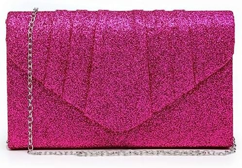 DASEIN WOMEN'S EVENING BAG PLEATED ENVELOPE CLUTCH HANDBAG WEDDING PARTY BRIDAL PURSE