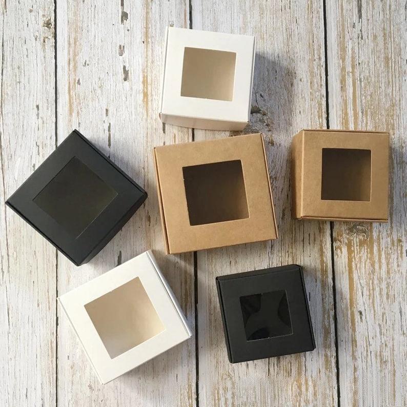 Square Transparent Craft Paper Accessory White Card Present Gift Direct and Hot Stamping