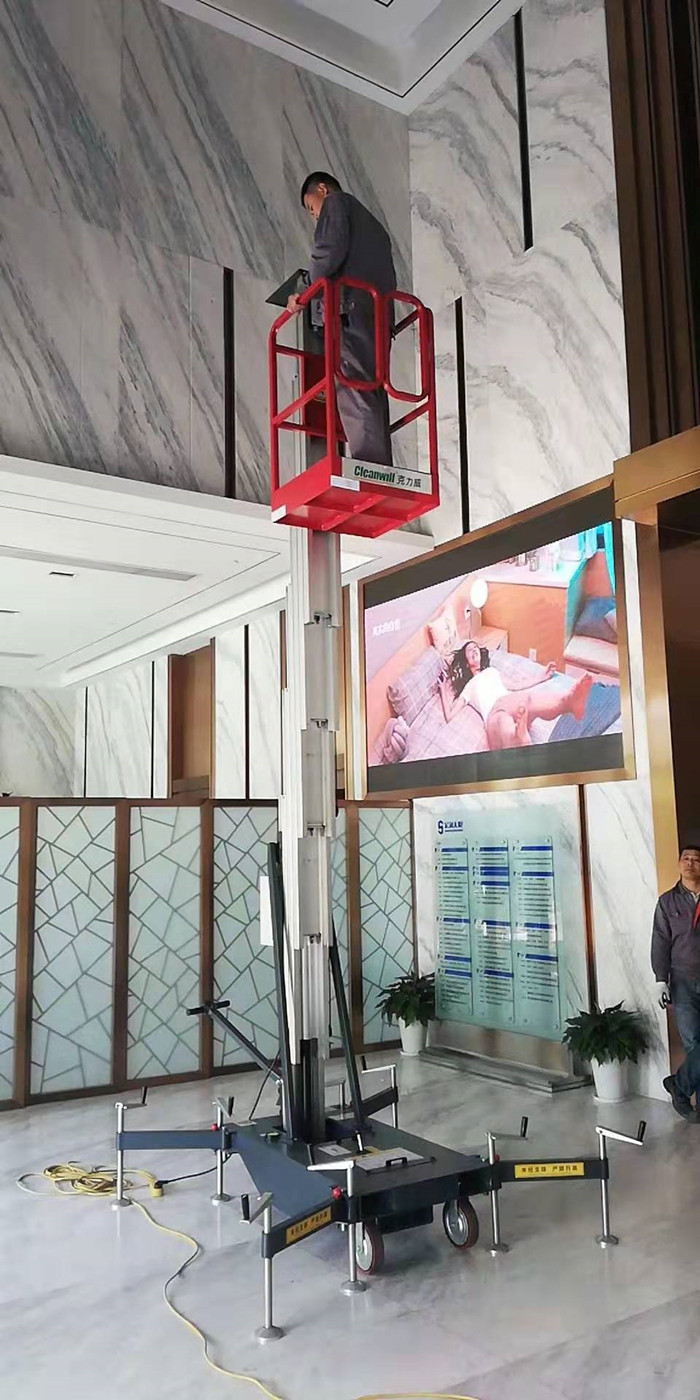 High Chassis Specially Outdoor Aerial Working Aluminum Mast Elevated Work Platform