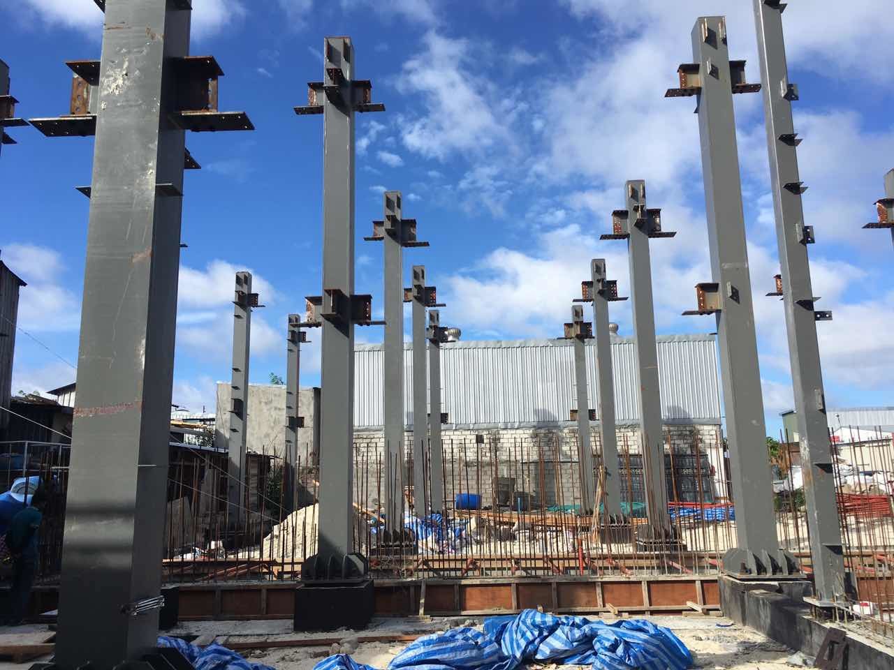 JIS , DIN Standard Poultry Farm Structure With H Section Column / Beam