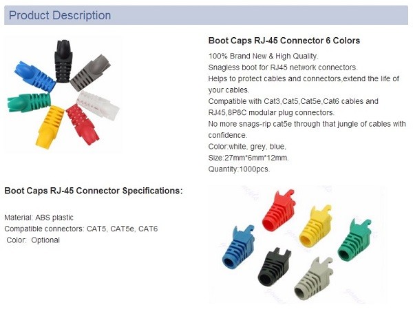 RJ45 Connector Sleeve Network Cable Accessories Flexible Plastic Molded