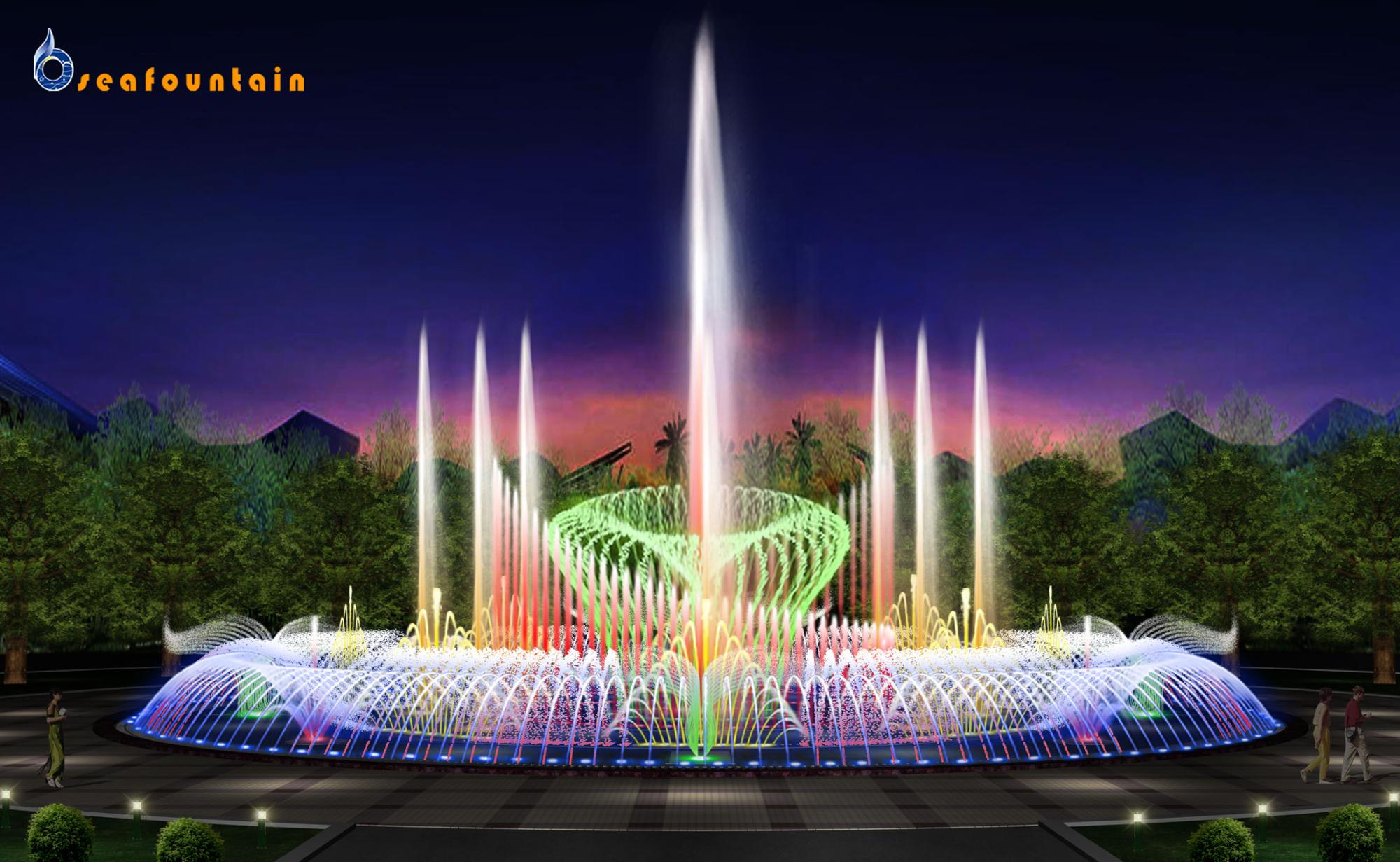 music play water garden fountain dancing fountains