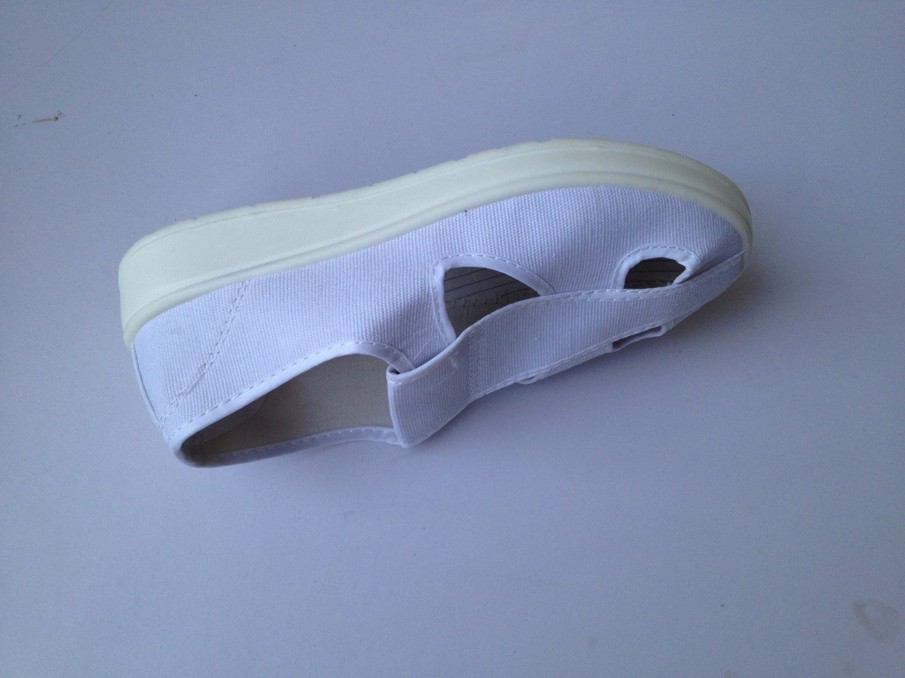 4 Holes PVC Sole Canvas ESD Anti Static Shoes For Cleanroom Working