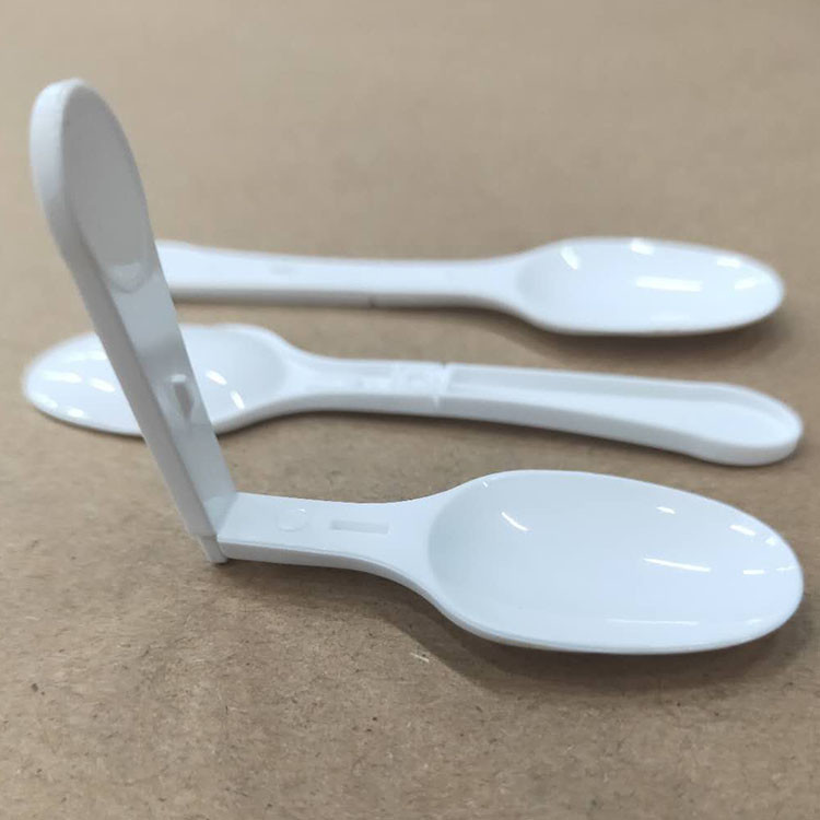 Length 21.8mm Plastic Yogurt Spoon Folding PP Transparent Ordorless for jelly