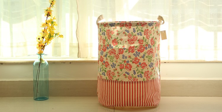 Promotional Waterproof Laundry Basket Foldable Canvas Dirty Clothes Storage Basket