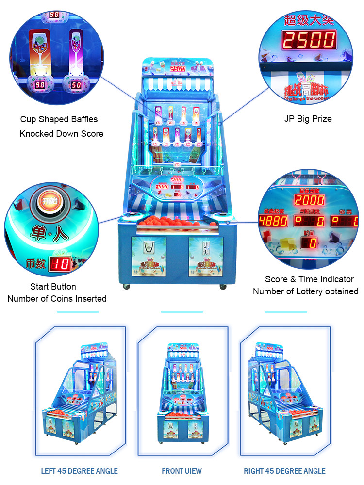 Arcade Shooter Chicken Prize Machine Amusement Coin Operated 300W Power