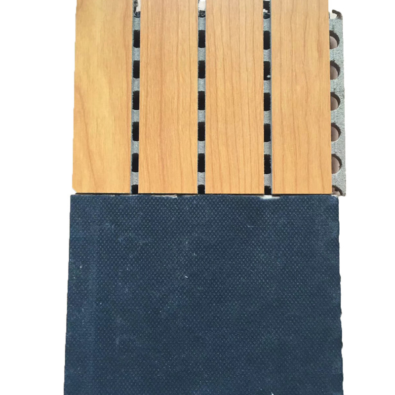 MDF Studio Auditorium Wooden Grooved Acoustic Panel / Sound Absorbing Wall Panels