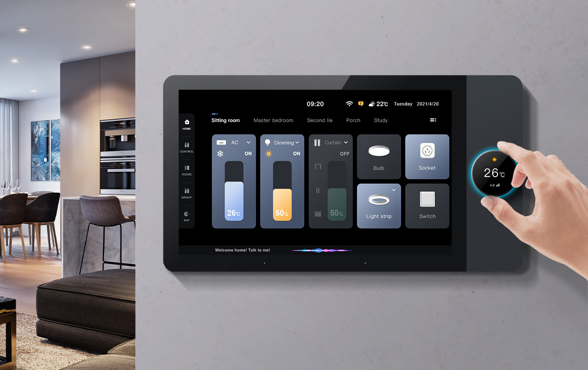 Tuya Wifi Smart Control Panel 7 Inch Multi Function BLE Music Wall Smart Zigbee Gateway