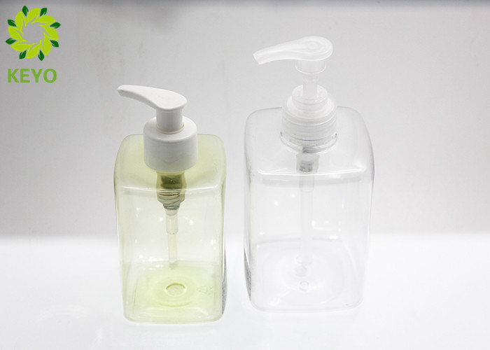 300ml PET Shampoo And Conditioner Bottles , Square Empty Pump Dispenser Bottles