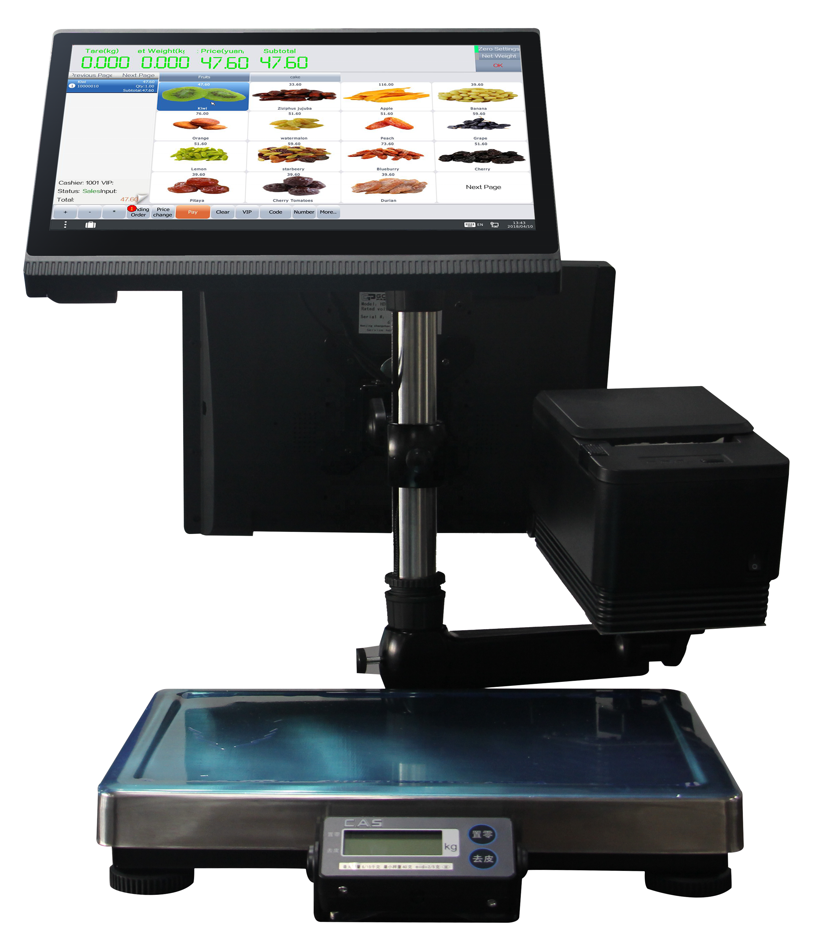 RK3288 CPU 14.1" Or 12.5" HD Android All In One Pos Machine Set For Supermarket Needs