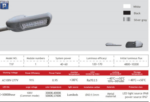 One piece module 20W-40W AC100V-277V Mace style led light LED Street Light waterproof IP65