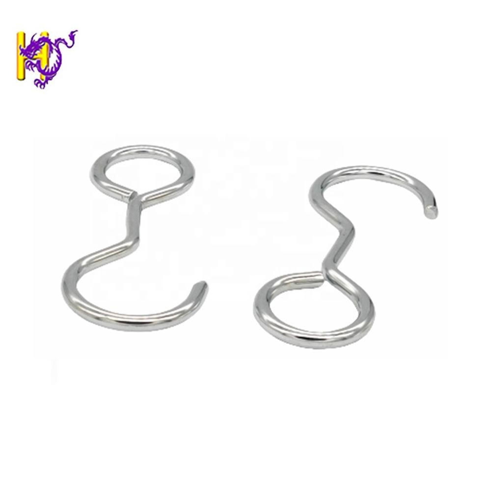 Custom Iron Zinc Plated S Shape Hook Clip Wireforms Carabiner Handles Spring