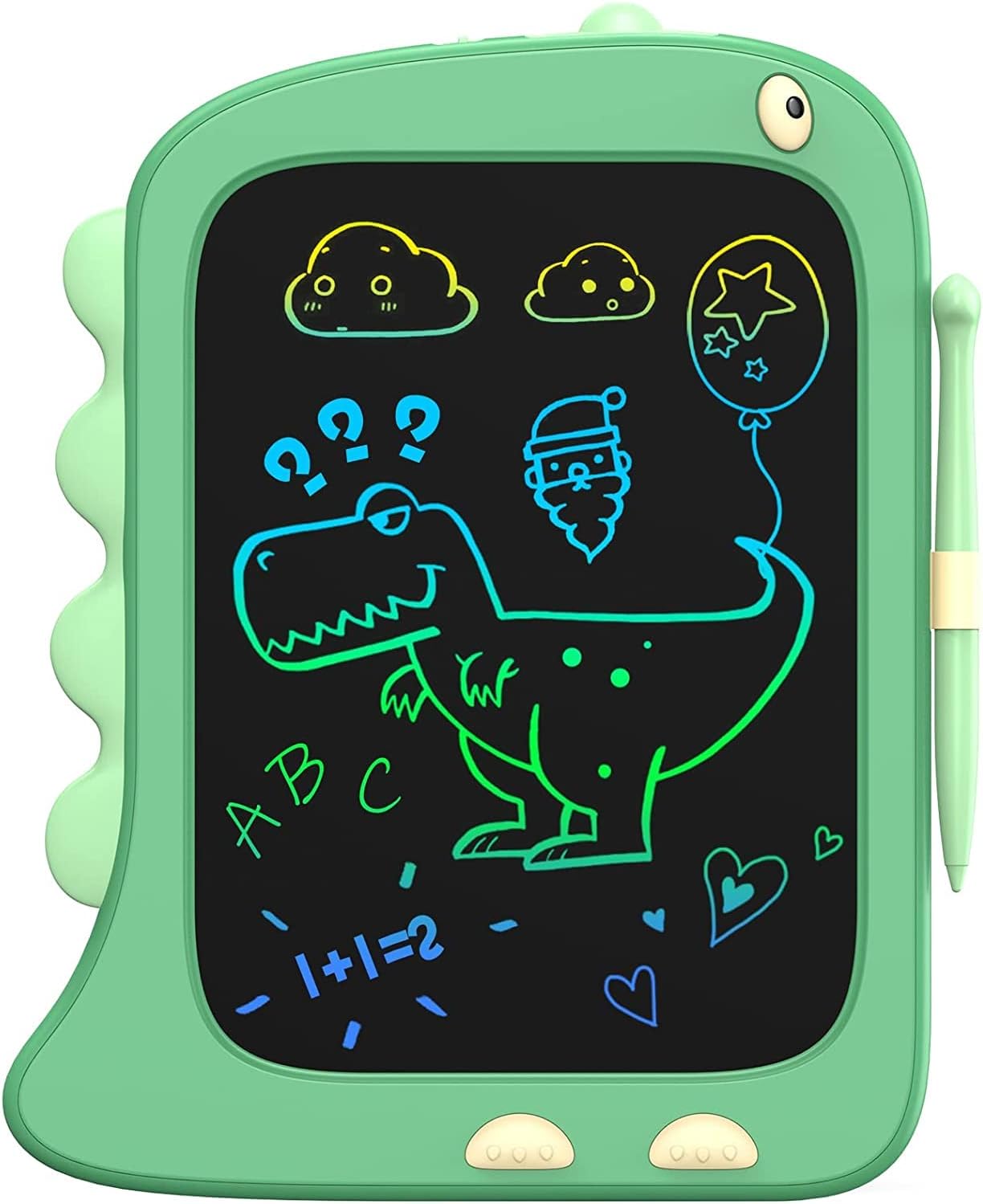 Unisex 8.5 Inch LCD Doodle Board Toy Green Dinosaur Drawing Pad for Kids 2-6 Years Old