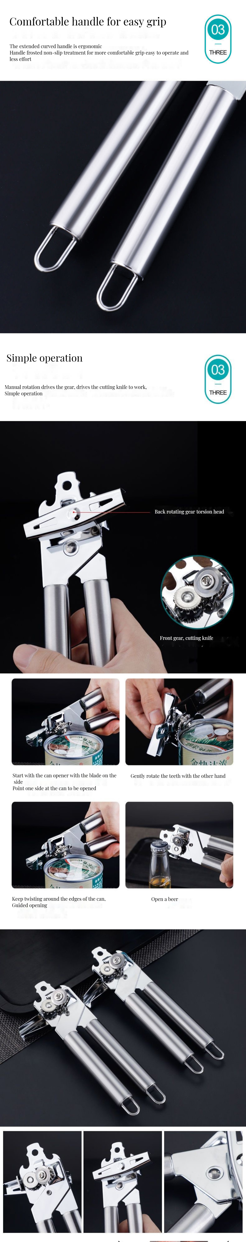 Upgrade Your Cooking Experience 3-in-1 Bottle Opener Can Opener and Corkscrew Knife
