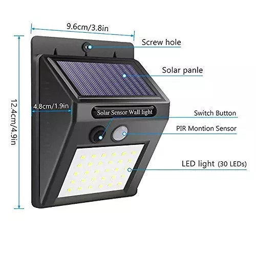 12.5*10*5CM LED Solar Wall Light