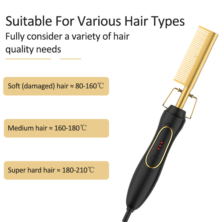 45W Professional Electric Hot Comb Aluminium Alloy Ceramic CE ROHS Certificate