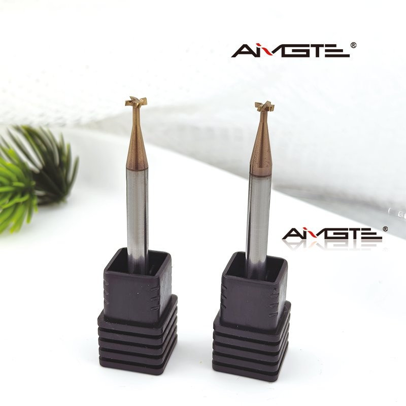 4 Flute Solid Carbide T Slot End Mill Tungsten Steel T Type Milling Cutter for Steel Aluminum CNC Machine Tool HRC55 TiAlN Coating