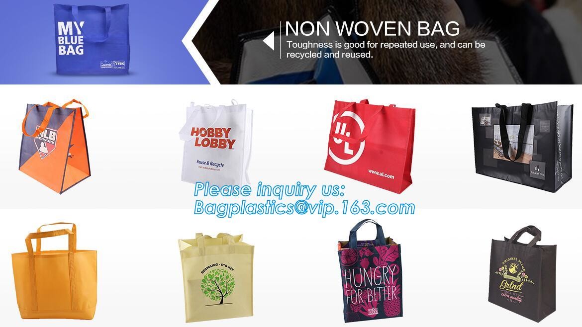 Eco friendly custom slogan laminated pp non woven bag with private logo, Home textile packaging non woven bag for bed sh