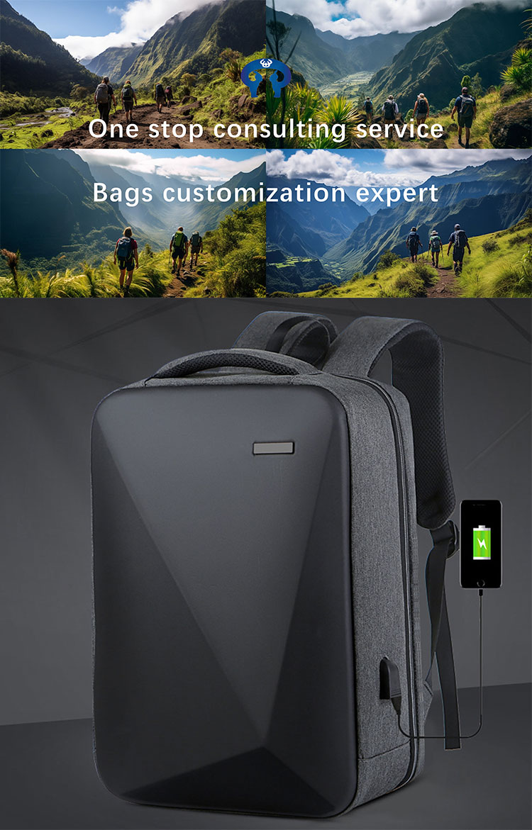 Hard Shell Smart Backpacks With Usb Charging Port , EVA Laptop Backpack Anti Theft