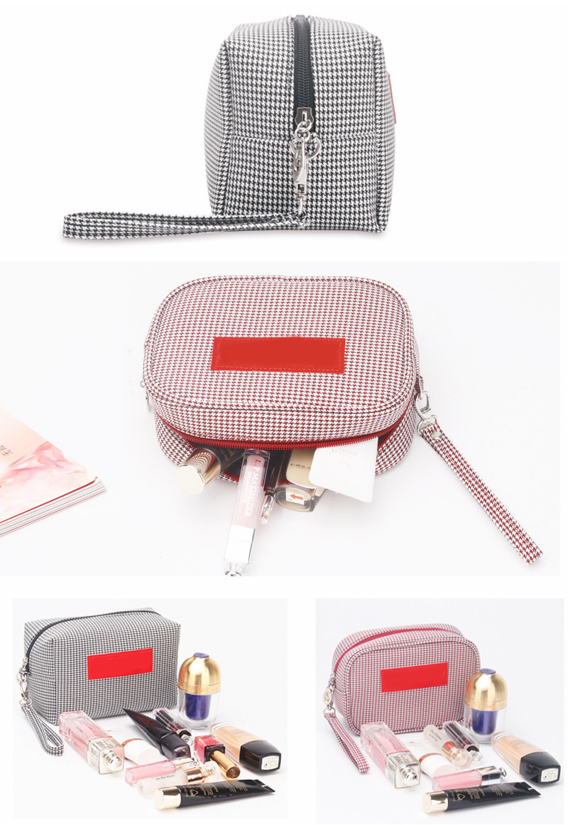 Portable Small Canvas Waterproof Wash Bag Pouch Bag with Zipper