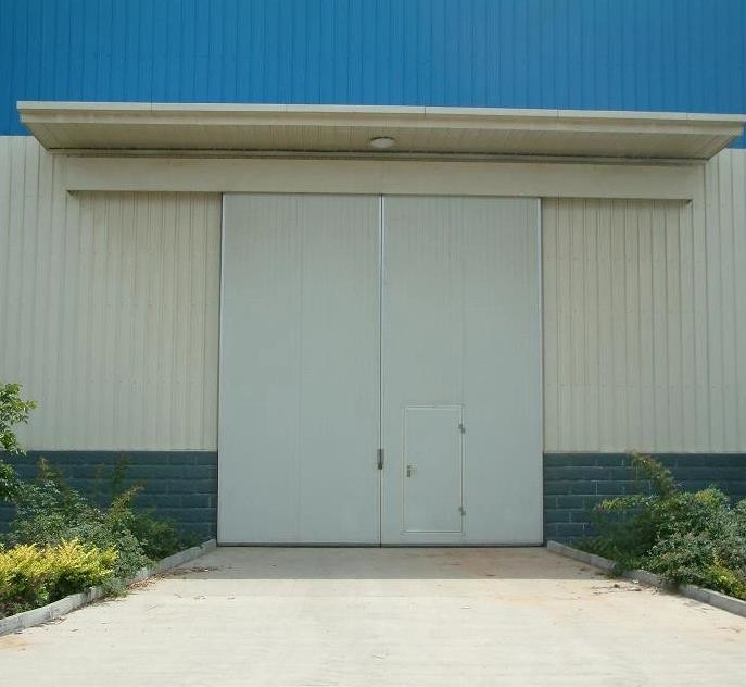 Exterior Industrial Insulated Sliding Door Double Steel EPDM 75mm 100mm thick
