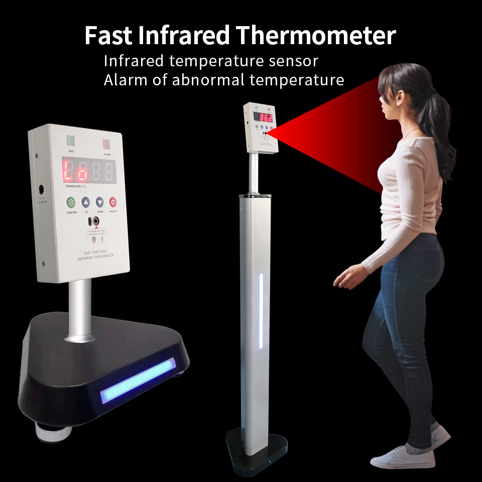 Portable 0.3℃ Accuracy 15cm wall hanging mounted Fast Infrared Temperature Thermometer With Stand For Outdoor Use