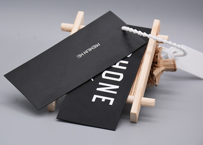 Black TPU Printing Custom Garment Hang Tags With Silicone Logo