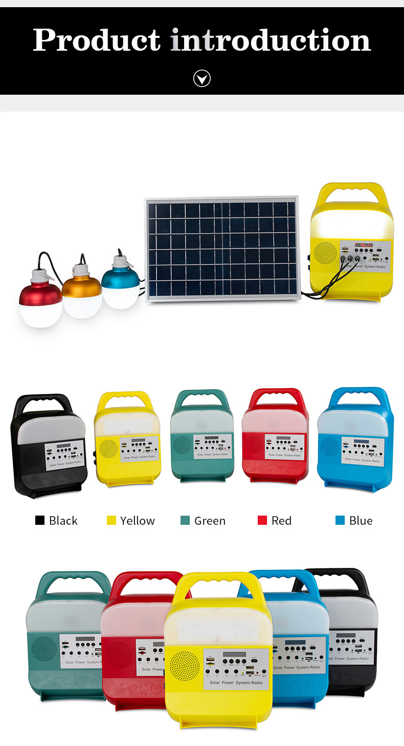 OEM 10000Hrs 9W 6V 3 Light Solar System For Electricity Lack Areas