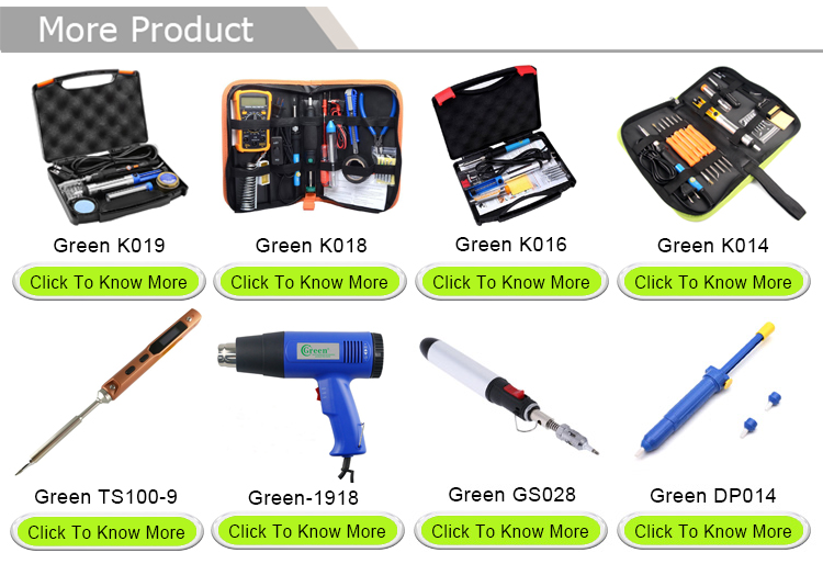 60w Soldering Iron Kit Temperature Adjustable Plastic Aluminum Alloy Green K010