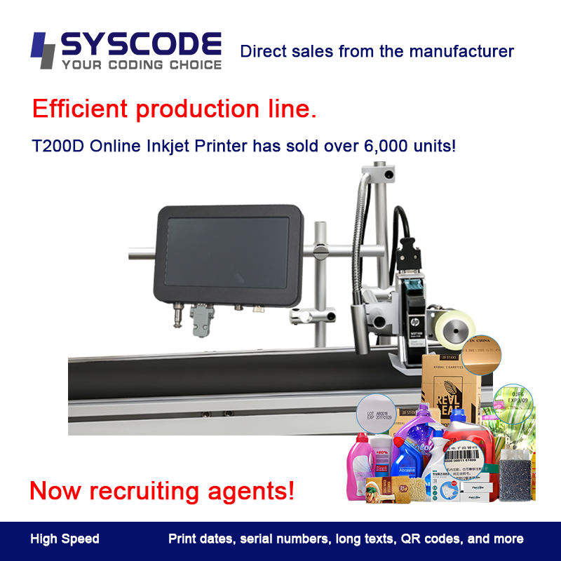 Buy cheap Syscode T200 Industrial TIJ Printer | 600dpi High-Resolution for Food/Pharma from wholesalers