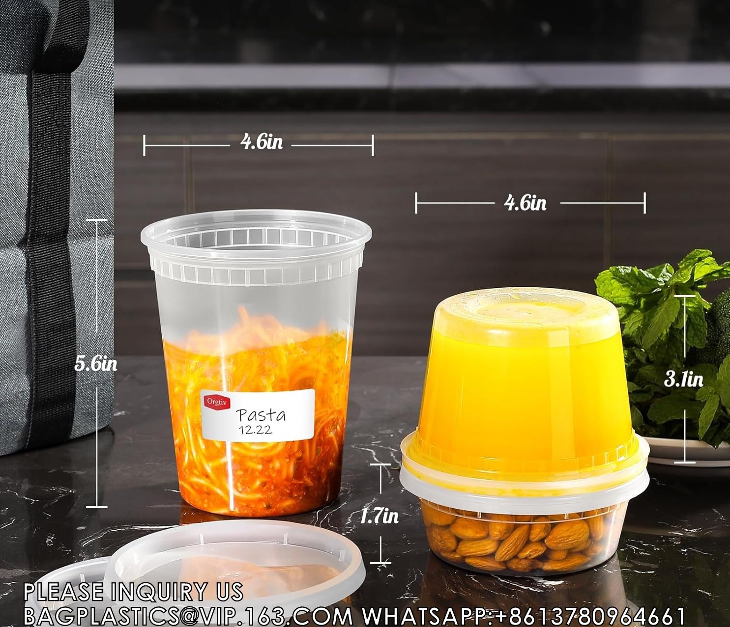 8,16,32oz Plastic Deli Containers With Lids,Freezer Food Storage Containers Airtight,Disposable Take Out Deli Cups