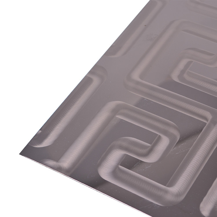Etching Decorative Stainless Steel Sheet 304 316 Bright 3D Laser Finish Pvd Coated Rose Gold