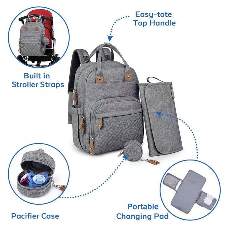 Convenient Multifunctional Mommy Diaper Bag Oxford Cloth Stylish Mother Bag