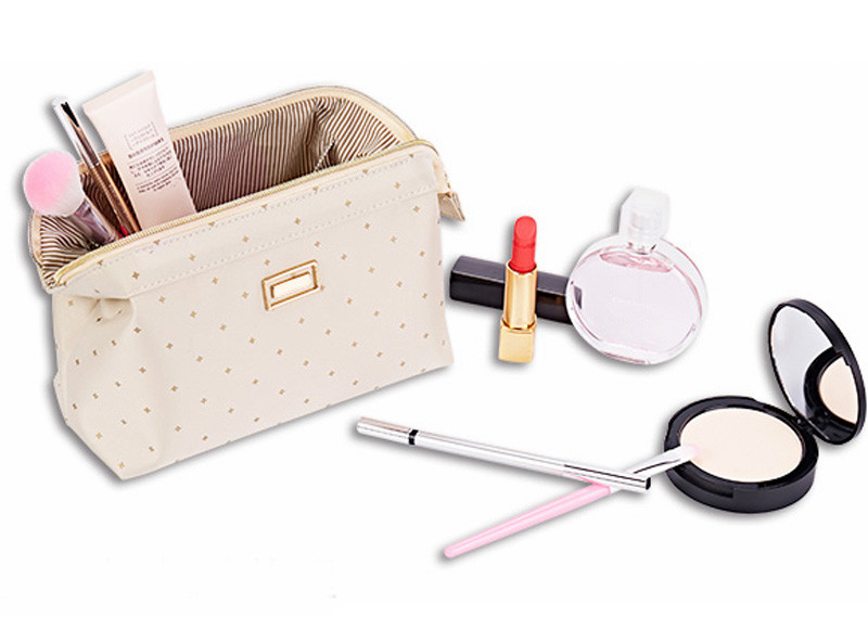 Waterproof Fashion Black Polyester Cosmetic Bag