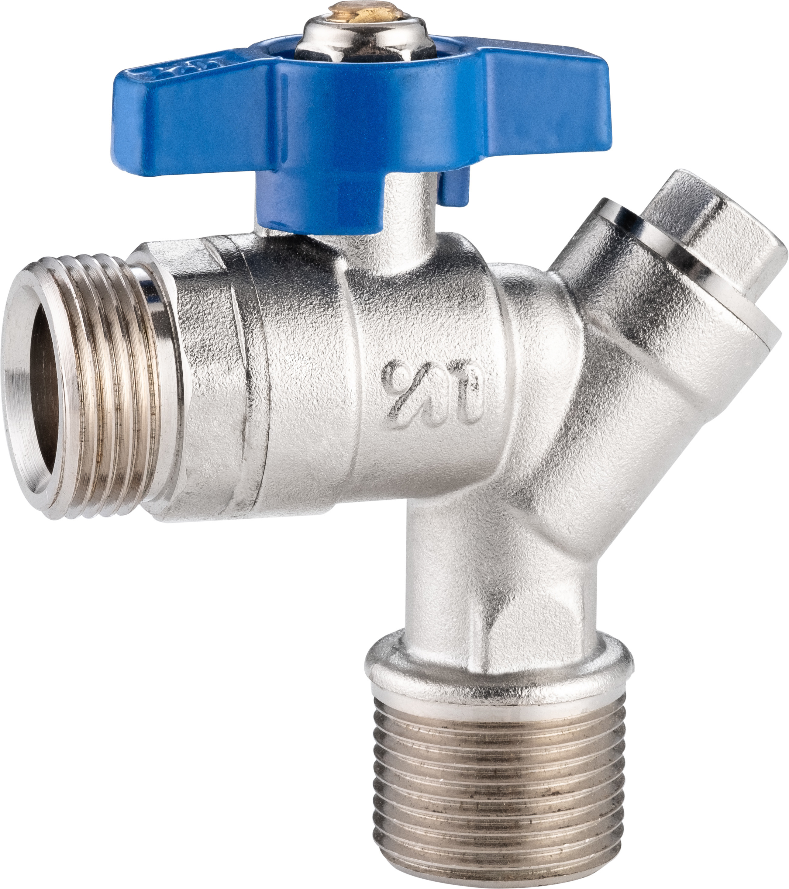 5102B Gas Stove Valve Brass Ball Valve Angle Type DN20 for Water Return Pipeline of Heating System w/ Built-in Strainer