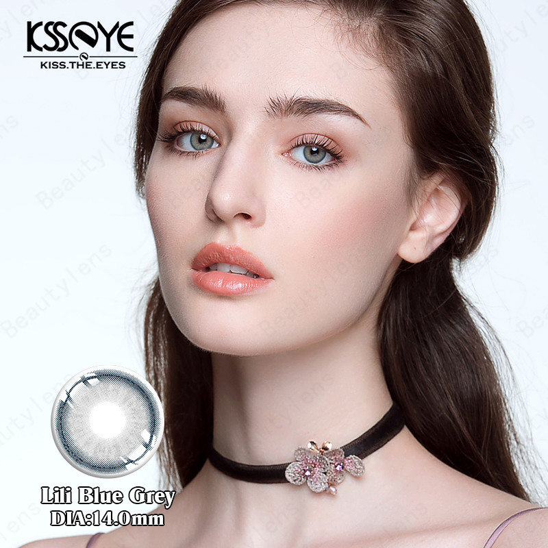 KSSEYE Gray Eye Contact Lenses Power 0-6.00 Graded Yearly Use Contact Lens