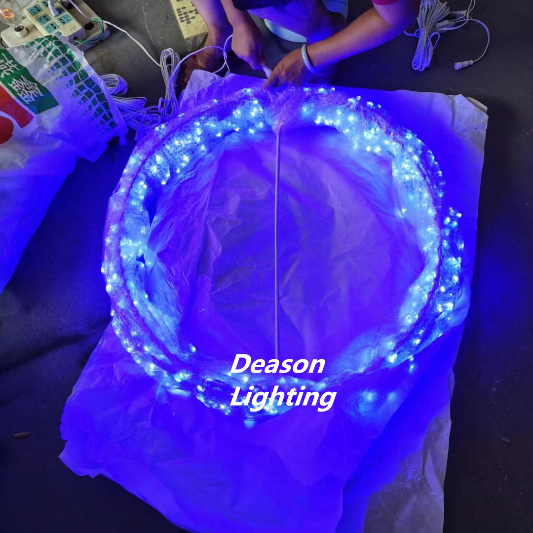 christmas mall decoration hanging led foldable ball lights