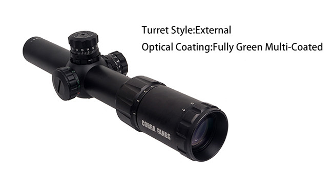 COBRA FANGS 1.5-6X24E Tactical Long Range Scopes For Hunting External Turret Style