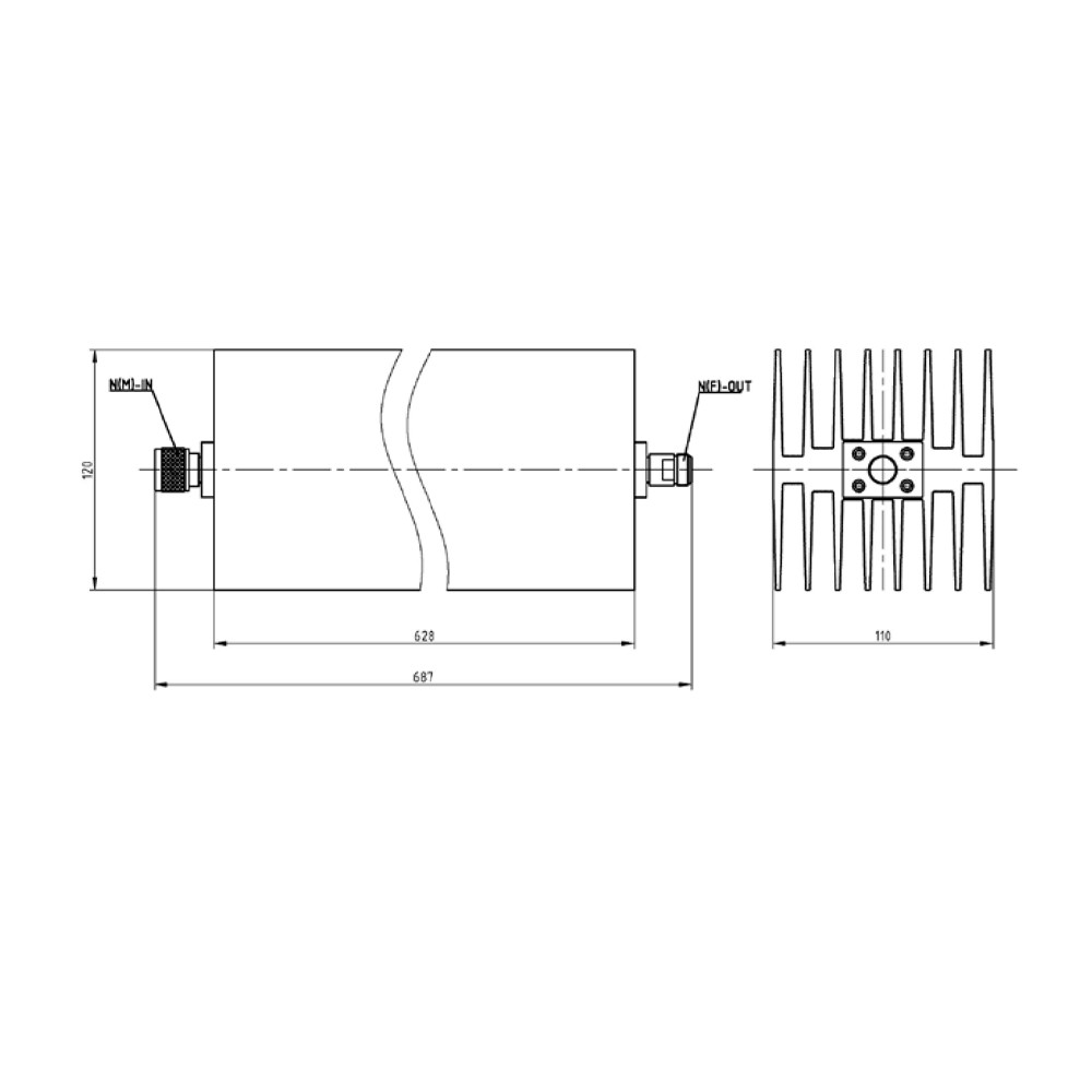500 W Coaxial Fixed Attenuators 30 dB attenuators DC-18 GHz Connector N