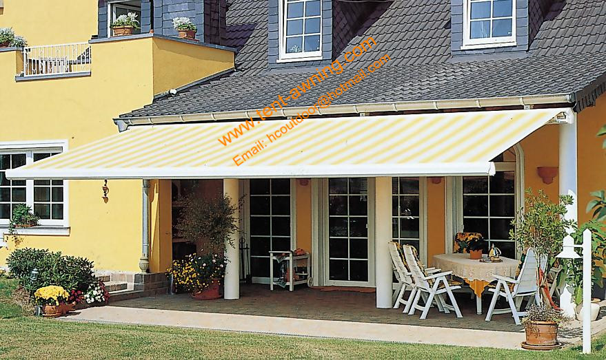 Outdoor Auto Awning Customized Sizes Retractable Remote Control Motorized Awnings