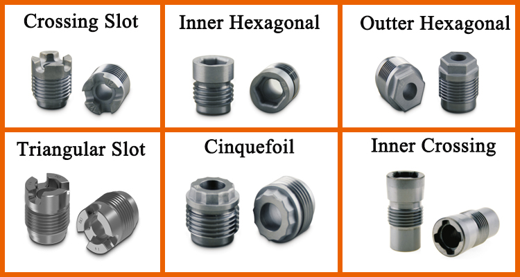 WC-Co Cemented Carbide Curved Hydraulic Oil Spray Nozzles Tricone Bit