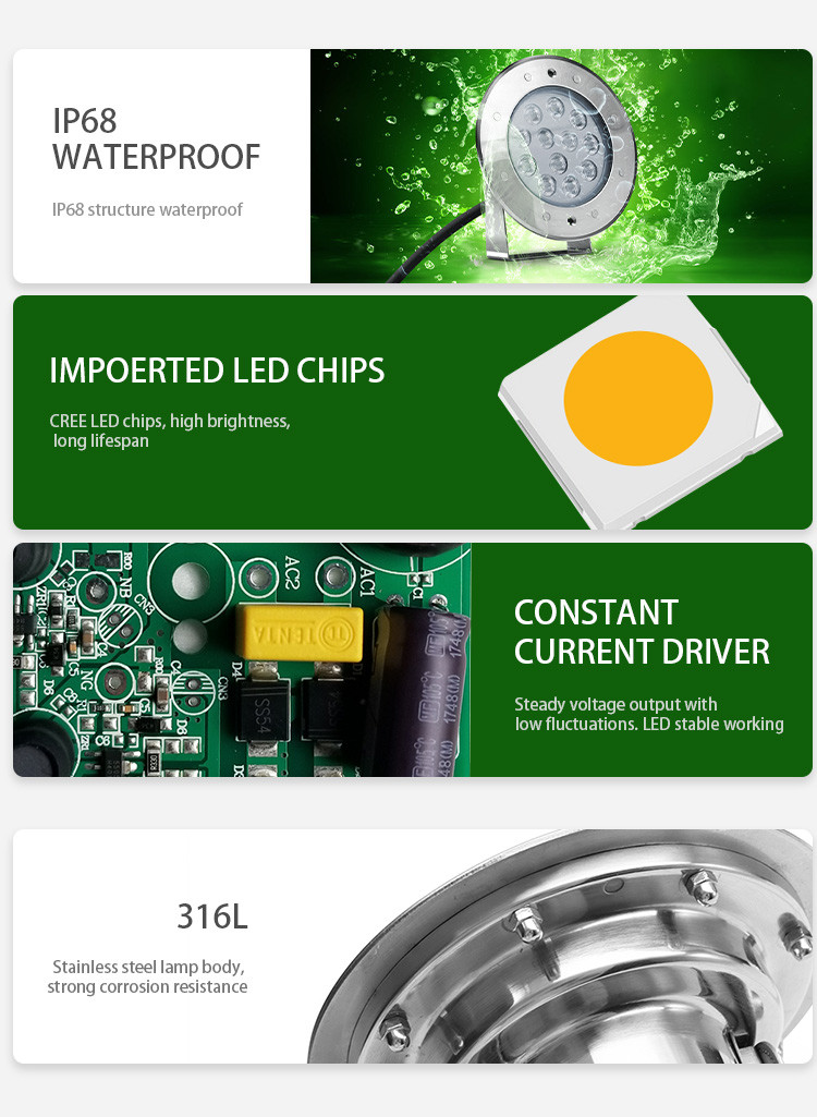 10W LED Spike Light Outdoor Landscape RGB Color LED Garden Light SS316L IP68