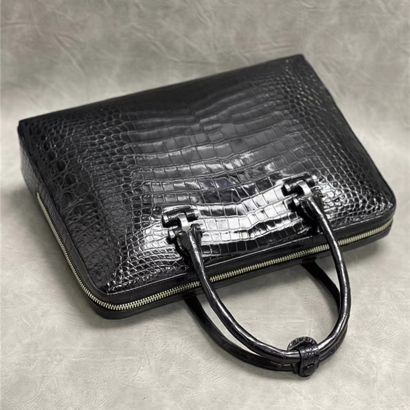 Exotic Real True Alligator Belly Skin Office Men's Briefcase Bag Authentic Genuine Crocodile Leather Male Large Handbag